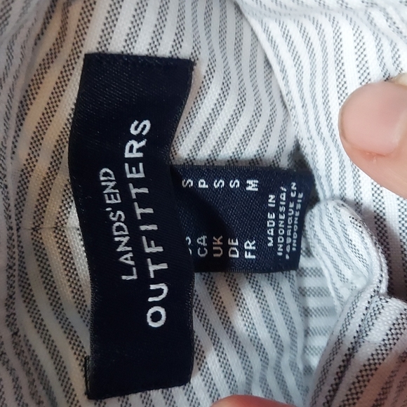 Bundle of 2 Land's End gray and white striped button down shirts. Worn once  S - Picture 3 of 4
